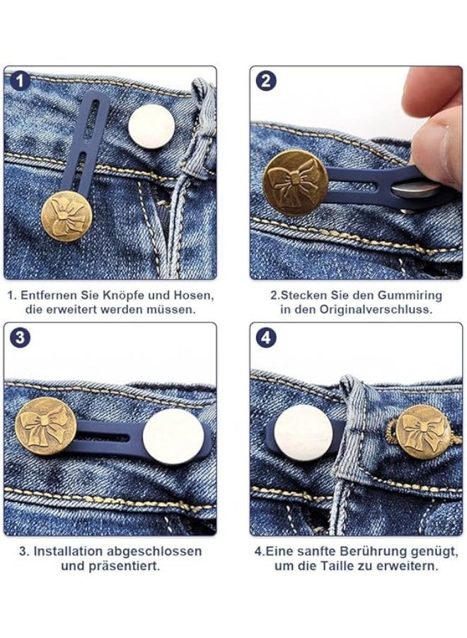 مجموعة أزرار لتمديد الخصر مكونة من 8 قطع، مناسبة لتمديد حزام الخصر، وتناسب الجينز، والتنانير، والسراويل، والقمصان، للرجال والنساء. - Image 2